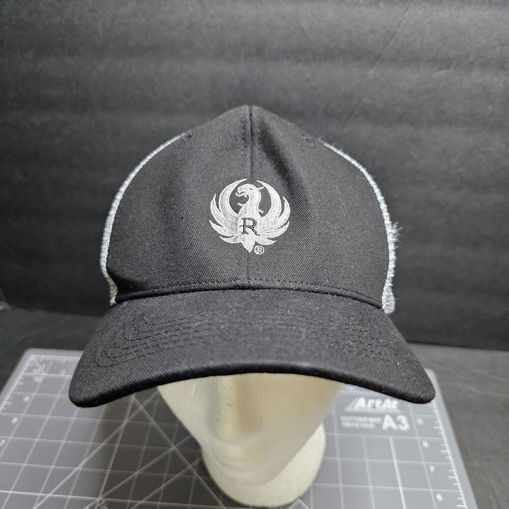 Ruger Firearms Black/White  Strapback Mesh Back Hat Cap